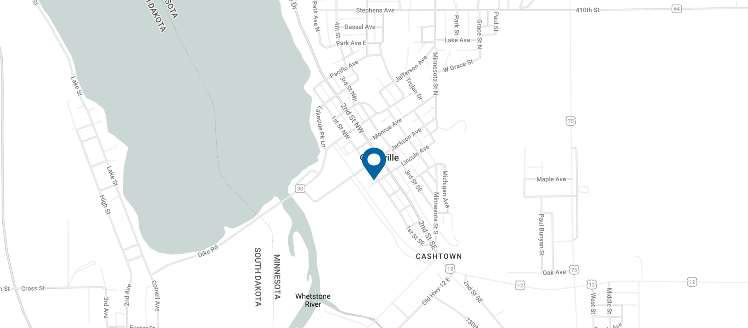 Google Map image of the Hasslen Construction location in Ortonville, MN